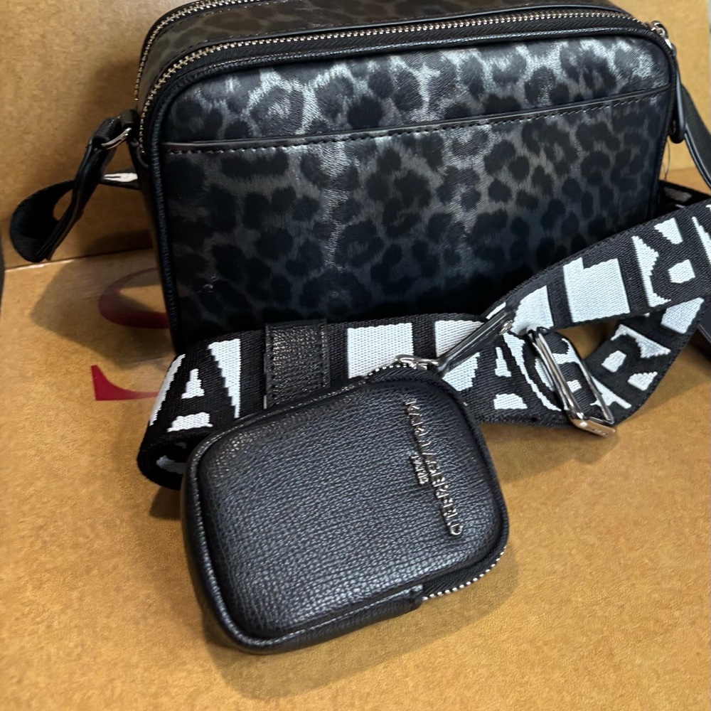 Karl Lagerfeld Black and White Graphic Belt Bag - Picture 6 of 11